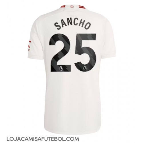 Camisa de Futebol Manchester United Jadon Sancho #25 Equipamento Alternativo 2023-24 Manga Curta
